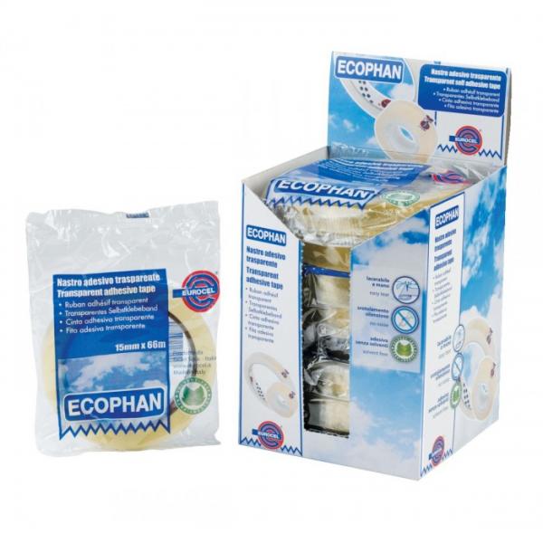 Nastro Adesivo trasparente in Confezione da 10Pz cm 15x66 Ecophan